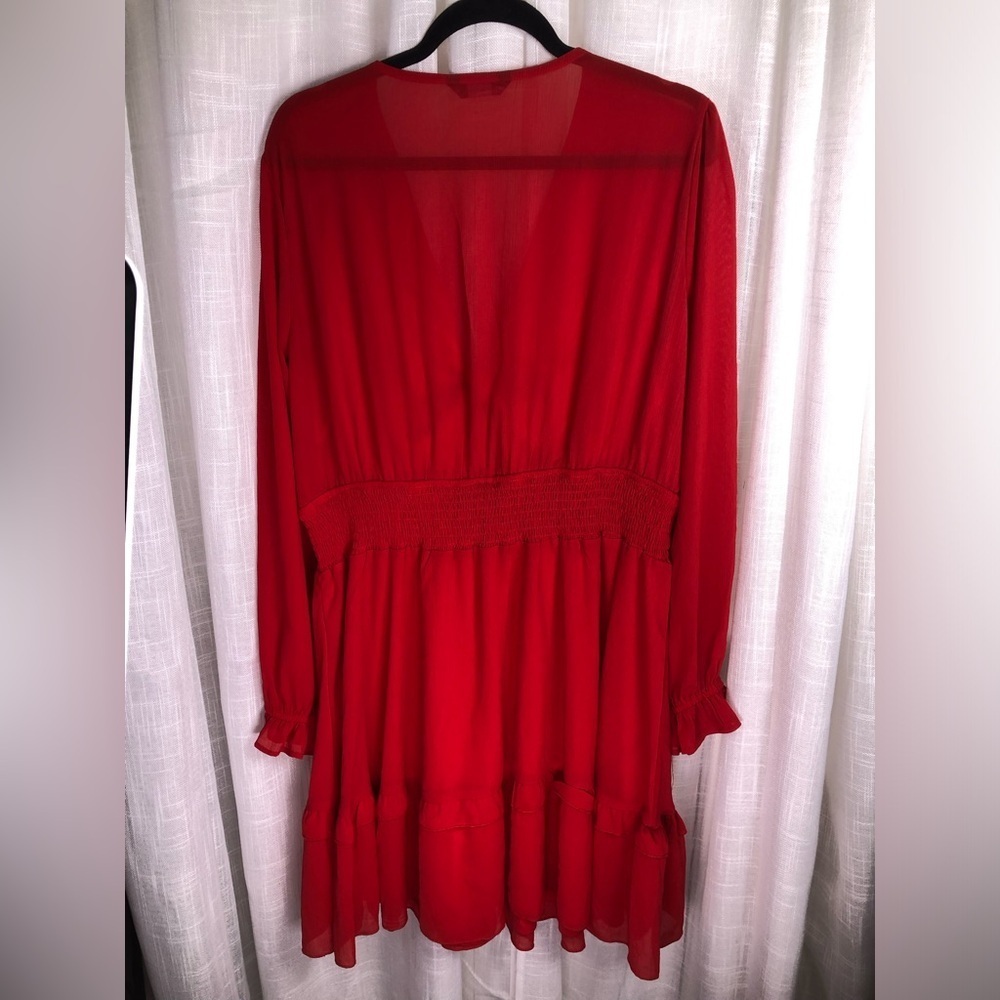 Chic Red Long Sleeve Dress - Picture 5 of 10